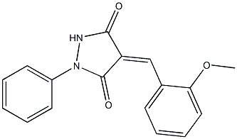 4-(2-methoxybenzylidene)-1-phenyl-3,5-pyrazolidinedione 化学構造式