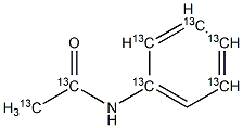 Acetanilide-13C7  (ring-13C6,  carbonyl-13C) 化学構造式