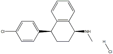 (+)-cis-4-(4-Chlorophenyl)-1,2,3,4-tetrahydro-N-methyl-naphthalenamine hydrochloride. Struktur