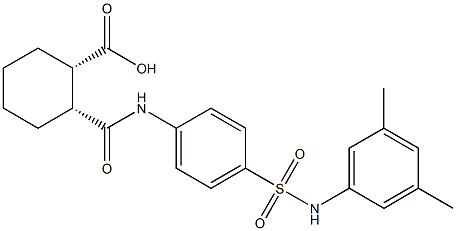 (1S,2R)-2-({4-[(3,5-dimethylanilino)sulfonyl]anilino}carbonyl)cyclohexanecarboxylic acid Structure