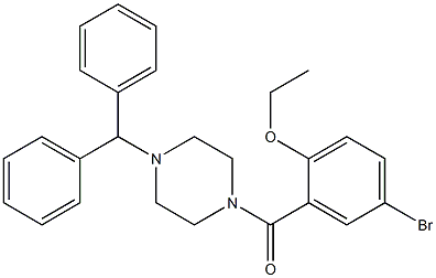 (4-benzhydryl-1-piperazinyl)(5-bromo-2-ethoxyphenyl)methanone 结构式