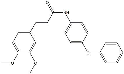 (E)-3-(3,4-dimethoxyphenyl)-N-(4-phenoxyphenyl)-2-propenamide 化学構造式