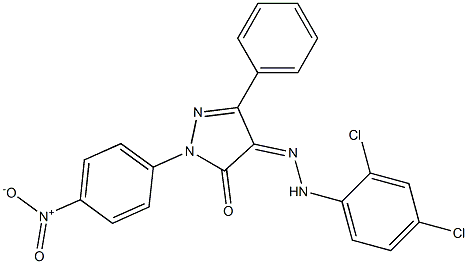 1-(4-nitrophenyl)-3-phenyl-1H-pyrazole-4,5-dione 4-[N-(2,4-dichlorophenyl)hydrazone] Structure