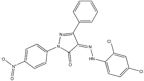 1-(4-nitrophenyl)-3-phenyl-1H-pyrazole-4,5-dione 4-[N-(2,4-dichlorophenyl)hydrazone]