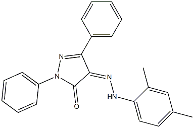 1,3-diphenyl-1H-pyrazole-4,5-dione 4-[N-(2,4-dimethylphenyl)hydrazone] 结构式