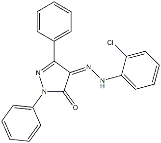 1,3-diphenyl-1H-pyrazole-4,5-dione 4-[N-(2-chlorophenyl)hydrazone] 化学構造式