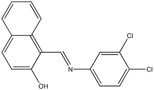1-{[(3,4-dichlorophenyl)imino]methyl}-2-naphthol 化学構造式