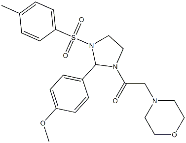 1-{2-(4-methoxyphenyl)-3-[(4-methylphenyl)sulfonyl]-1-imidazolidinyl}-2-(4-morpholinyl)-1-ethanone|