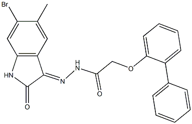 2-([1,1'-biphenyl]-2-yloxy)-N'-(6-bromo-5-methyl-2-oxo-1,2-dihydro-3H-indol-3-ylidene)acetohydrazide