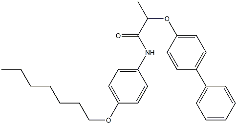 2-([1,1'-biphenyl]-4-yloxy)-N-[4-(heptyloxy)phenyl]propanamide,,结构式