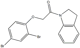 2-(2,4-dibromophenoxy)-1-(2,3-dihydro-1H-indol-1-yl)-1-ethanone,,结构式