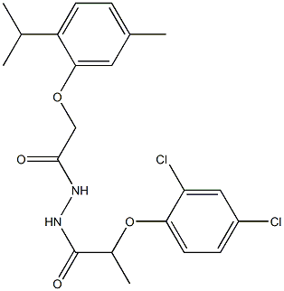 2-(2,4-dichlorophenoxy)-N'-[2-(2-isopropyl-5-methylphenoxy)acetyl]propanohydrazide Structure