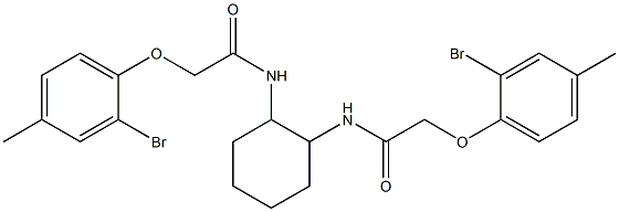 2-(2-bromo-4-methylphenoxy)-N-(2-{[2-(2-bromo-4-methylphenoxy)acetyl]amino}cyclohexyl)acetamide 化学構造式