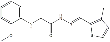 2-(2-methoxyanilino)-N'-[(E)-(3-methyl-2-thienyl)methylidene]acetohydrazide,,结构式