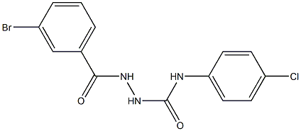 2-(3-bromobenzoyl)-N-(4-chlorophenyl)-1-hydrazinecarboxamide 化学構造式