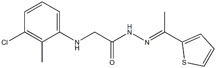 2-(3-chloro-2-methylanilino)-N'-[(E)-1-(2-thienyl)ethylidene]acetohydrazide 化学構造式