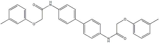 2-(3-methylphenoxy)-N-(4'-{[2-(3-methylphenoxy)acetyl]amino}[1,1'-biphenyl]-4-yl)acetamide Struktur