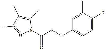 2-(4-chloro-3-methylphenoxy)-1-(3,4,5-trimethyl-1H-pyrazol-1-yl)-1-ethanone,,结构式