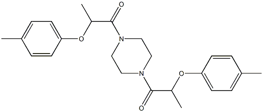 2-(4-methylphenoxy)-1-{4-[2-(4-methylphenoxy)propanoyl]-1-piperazinyl}-1-propanone Struktur