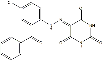 2,4,5,6(1H,3H)-pyrimidinetetrone 5-[N-(2-benzoyl-4-chlorophenyl)hydrazone] Structure