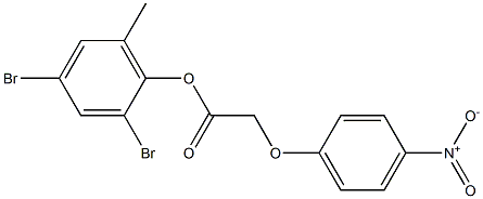 2,4-dibromo-6-methylphenyl 2-(4-nitrophenoxy)acetate 化学構造式