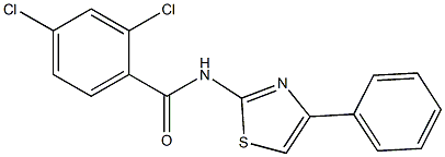 N-(4-フェニル-2-チアゾリル)-2,4-ジクロロベンズアミド 化学構造式