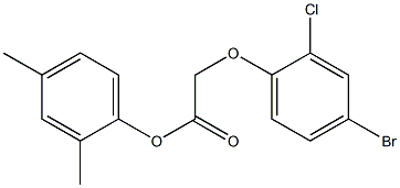 2,4-dimethylphenyl 2-(4-bromo-2-chlorophenoxy)acetate 化学構造式