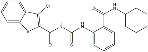 2-[({[(3-chloro-1-benzothiophen-2-yl)carbonyl]amino}carbothioyl)amino]-N-cyclohexylbenzamide