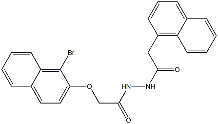 2-[(1-bromo-2-naphthyl)oxy]-N'-[2-(1-naphthyl)acetyl]acetohydrazide Struktur