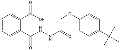 2-[(2-{2-[4-(tert-butyl)phenoxy]acetyl}hydrazino)carbonyl]benzoic acid Struktur