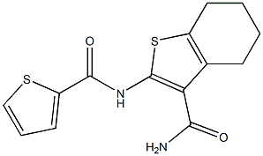 2-[(2-thienylcarbonyl)amino]-4,5,6,7-tetrahydro-1-benzothiophene-3-carboxamide Structure