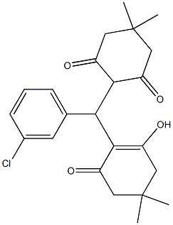 2-[(3-chlorophenyl)(2-hydroxy-4,4-dimethyl-6-oxo-1-cyclohexen-1-yl)methyl]-5,5-dimethyl-1,3-cyclohexanedione Structure