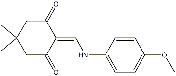 2-[(4-methoxyanilino)methylene]-5,5-dimethyl-1,3-cyclohexanedione 结构式