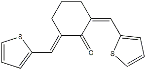 2-[(E)-2-thienylmethylidene]-6-[(Z)-2-thienylmethylidene]cyclohexanone 化学構造式