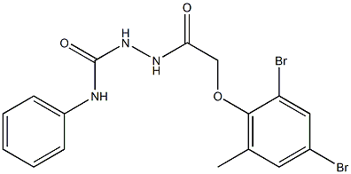 2-[2-(2,4-dibromo-6-methylphenoxy)acetyl]-N-phenyl-1-hydrazinecarboxamide 结构式