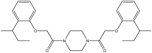 2-[2-(sec-butyl)phenoxy]-1-(4-{2-[2-(sec-butyl)phenoxy]acetyl}-1-piperazinyl)-1-ethanone 结构式
