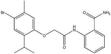 2-{[2-(4-bromo-2-isopropyl-5-methylphenoxy)acetyl]amino}benzamide Structure