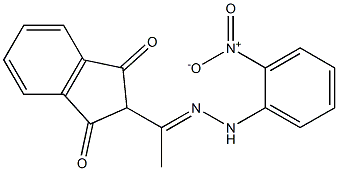 2-{1-[(E)-2-(2-nitrophenyl)hydrazono]ethyl}-1H-indene-1,3(2H)-dione 结构式