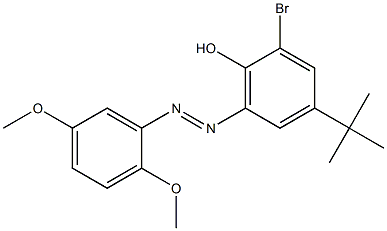 2-bromo-4-(tert-butyl)-6-[(E)-2-(2,5-dimethoxyphenyl)diazenyl]phenol Struktur