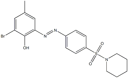 2-bromo-4-methyl-6-{(E)-2-[4-(1-piperidinylsulfonyl)phenyl]diazenyl}phenol