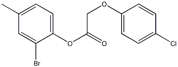 2-bromo-4-methylphenyl 2-(4-chlorophenoxy)acetate,,结构式