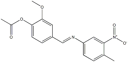 2-methoxy-4-{[(4-methyl-3-nitrophenyl)imino]methyl}phenyl acetate Structure