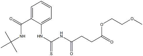2-methoxyethyl 4-[({2-[(tert-butylamino)carbonyl]anilino}carbothioyl)amino]-4-oxobutanoate 化学構造式
