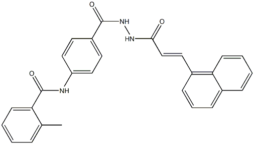 2-methyl-N-[4-({2-[(E)-3-(1-naphthyl)-2-propenoyl]hydrazino}carbonyl)phenyl]benzamide 结构式