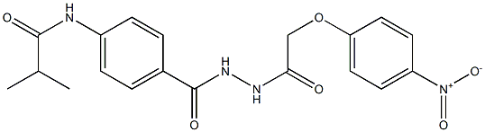 2-methyl-N-[4-({2-[2-(4-nitrophenoxy)acetyl]hydrazino}carbonyl)phenyl]propanamide,,结构式