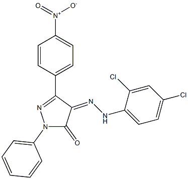 3-(4-nitrophenyl)-1-phenyl-1H-pyrazole-4,5-dione 4-[N-(2,4-dichlorophenyl)hydrazone]|