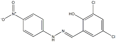 3,5-dichloro-2-hydroxybenzaldehyde N-(4-nitrophenyl)hydrazone,,结构式