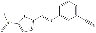 3-{[(E)-(5-nitro-2-thienyl)methylidene]amino}benzonitrile Struktur