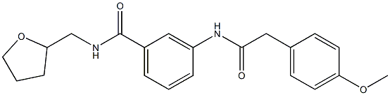 3-{[2-(4-methoxyphenyl)acetyl]amino}-N-(tetrahydro-2-furanylmethyl)benzamide Struktur