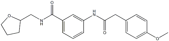 3-{[2-(4-methoxyphenyl)acetyl]amino}-N-(tetrahydro-2-furanylmethyl)benzamide,,结构式